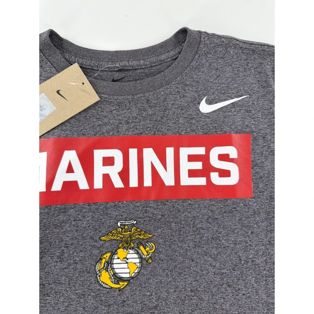 Nike Marines T-Shirt Mens‎ Size Medium M Grey Dri Fit Legend Long Sleeve New